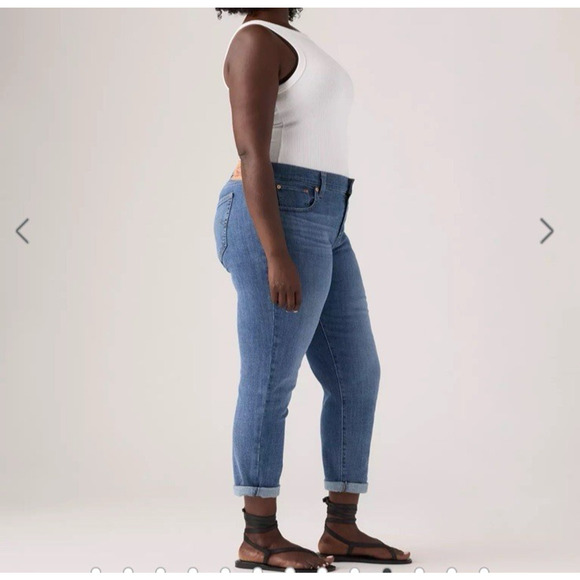 Levi’s Jeans Size 24W Boyfriend Fit Tapered Leg Denim NWT Mid Rise Cuffed Crop - Picture 5 of 11